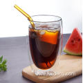 Heat-resistant double wall tumbler glass cup